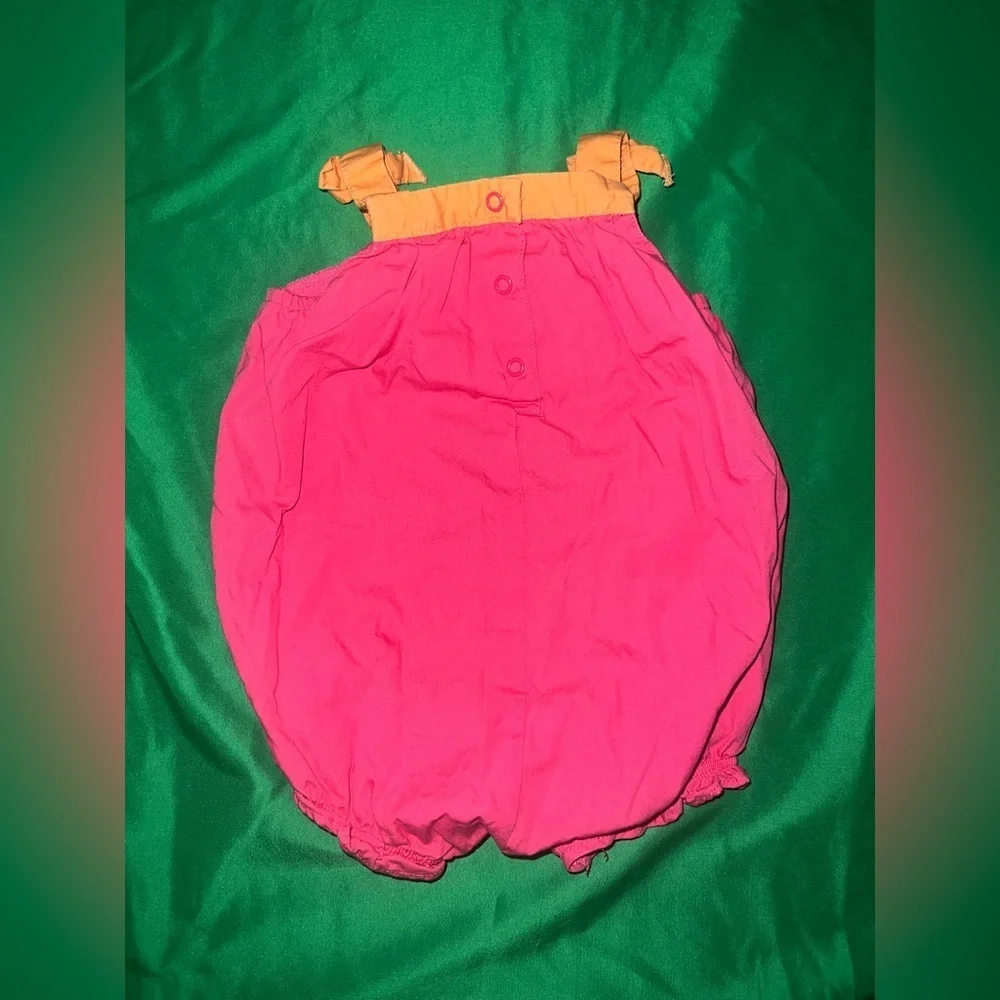 Carter's Orange and Pink Baby Romper Outfit 3 Months